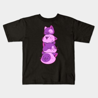 Kawaii Cat Head Pile by Tobe Fonseca Kids T-Shirt